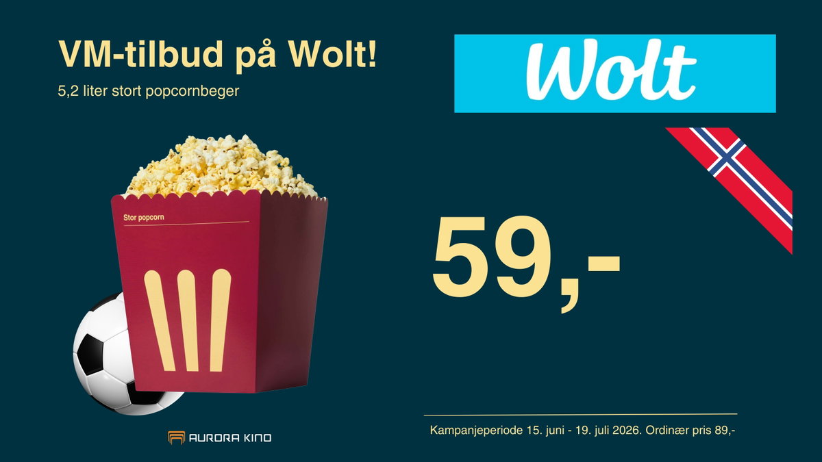 *Denne kampanjen er kun gjennom Wolt og ikke i kinokiosken